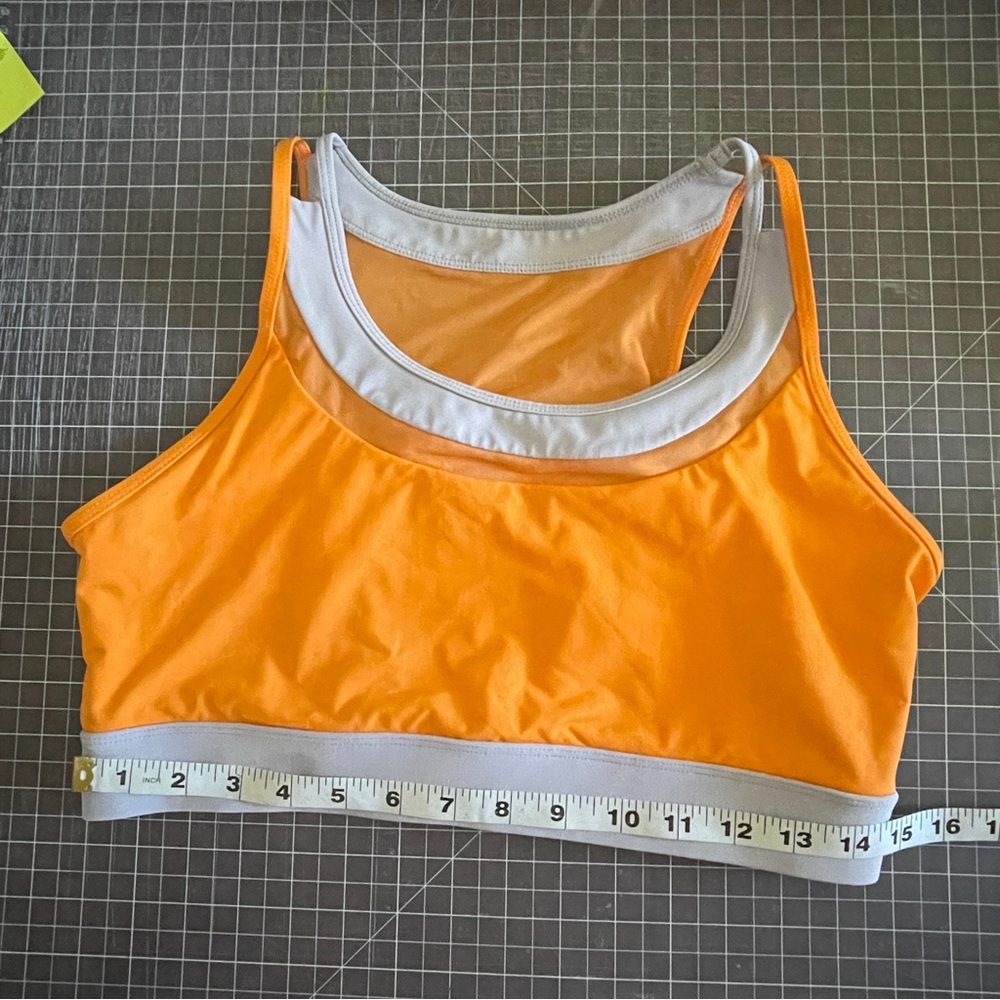 Zyia Active Orange/Tumeric and Gray back clasp, and mesh bra